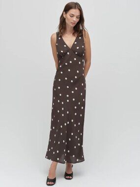 Favorite Daughter-The Anyday Anytime Dress in Espresso Polka Dot